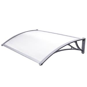 Door Window Single Module Awning Solid Polycarbonate Clear Canopy with Silver Aluminium Frame