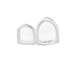 Double HOLLOW Teeth Grill - One size fits all - RIGHT silver - Silver