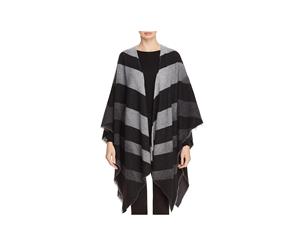 Eileen Fisher Womens Wool Blend Striped Poncho