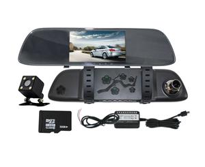 Elinz 5" Rear View Mirror Car Dash Cam Reversing Camera Recorder Hardwire Kit Charger 32GB