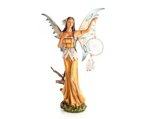 Fairy with Dreamcatcher and Owl Companion Figurine