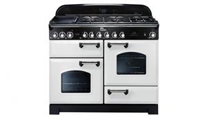 Falcon Classic Deluxe 1100mm Dual Fuel Freestanding Cooker - White Chrome