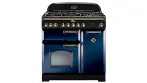 Falcon Classic Deluxe 900mm Dual Fuel Freestanding Cooker - Royal Blue Brass