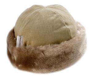 Faux Fur Kids Hat Cotton Lined - Brown