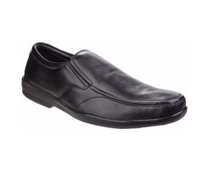 Fleet & Foster Mens Alan Formal Apron Toe Slip On Shoes (Black) - FS4182