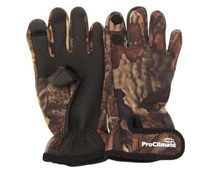Floso Mens Neoprene Premium Angling/Fishing Gloves (Camouflage) - GL239
