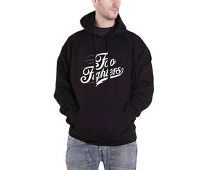 Foo Fighters Hoodie Band Logo Scroll Text Official Mens Pullover - Black