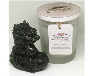 Green Aventurine Crystal Healing Soy Candle - Opportunity