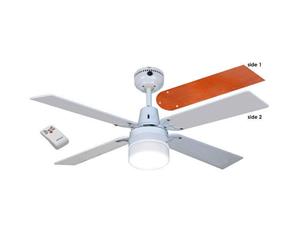 Heller Ruby 1200mm Ceiling Fan 4 White/Wood Cherrywood/Light/Remote/Air Cooling