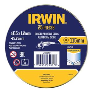 IRWIN 115 x 1.2 x 22.2mm Metal Cut Off Disc 25PK