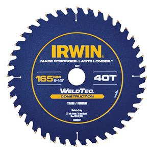Irwin WeldTec 165mm 40T Construction Circular Saw Blade