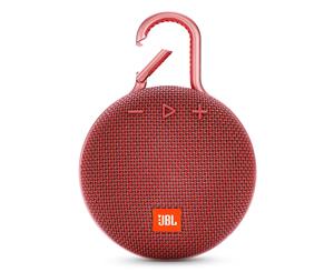 JBL Clip 3 Portable Bluetooth Speaker With Carabiner - Au Stock - Red