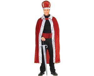 King Robe & Crown Adult Costume Kit - Red
