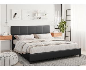 King Size PU Leather Bed Frame (Hemlock Collection Black)