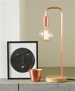 Lanie 1 Light Table Lamp in Ash/Copper