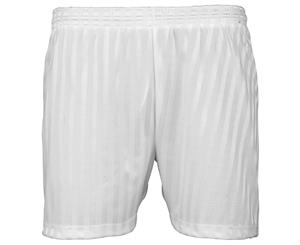 Maddins Kids Unisex Shadow Stripe Sports Shorts (White) - RW850