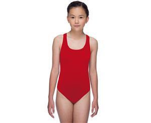 Maru Solid Pacer Open Back Girls Swimsuit Red