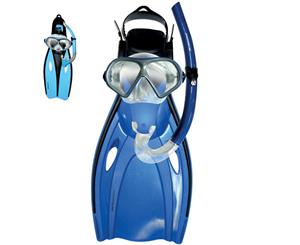 Mirage Mission Flipper Snorkel Mask Set Adult - Blue
