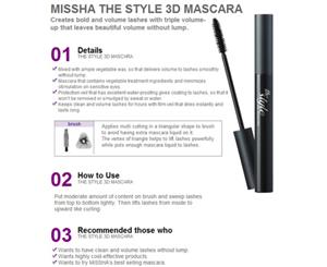 Missha The Style 3D Mascara 7g Triangular Black