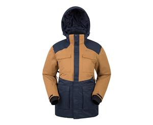 Mountain Warehouse Mens Waterproof Ski Jacket Breathable Winter Coat Taped Seams - Light Brown