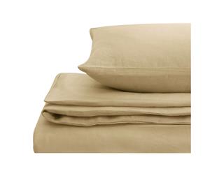 Natural Home Linen Quilt Cover Set Single Bed HAZENLUT
