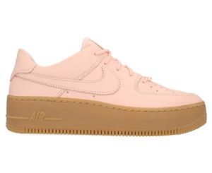 Nike Women's Air Force 1 Sage Low LX Sneakers - Washed Coral/Gum Light Brown