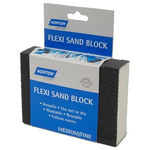 Norton Medium/Fine Flat Hand Sanding Sponge - Flexi Sand