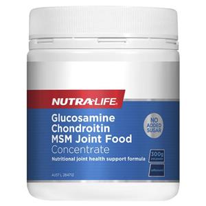 Nutra-Life Glucosamine Chondroitin Msm Joint Food 300g Powder