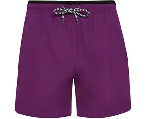 Outdoor Look Mens Sparky Contrast Elasticated Swim Shorts - Purple/Black