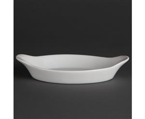 Pack of 6 Olympia Whiteware Oval Eared Dishes 204 x 118mm