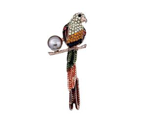 Parrot Pearl Brooches Pin