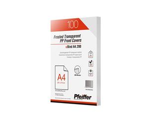 Pfeiffer Frosted Transparent Pp Front Covers A4 200 Mic Pack Of 100 (C)