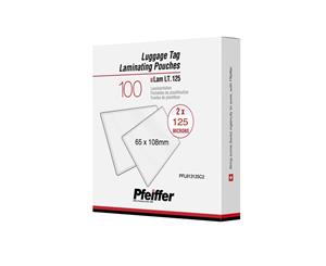Pfeiffer Luggage Tag Size Laminating Pouches 125 Mic With Slot 100-Pack (C)