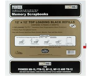 Pioneer Universal Top-Loading Page Protectors 5/Pkg-12&quotX12" (W/Black Inserts)
