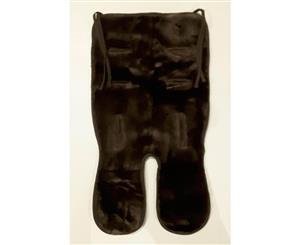 Pram Liner With Both Sides Faux Fur And Holes For 5 Point Harness - Dark Brown