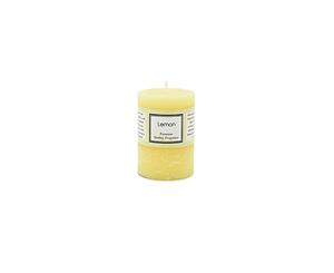 Premium 5cm x 7.6cm Lemon Citrus Essential Oil Scented Candle - Yellow