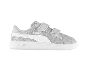 Puma Kids Smash Glitz Infants Girls Shoes Footwear - Grey