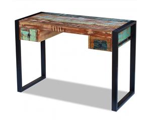 Recycled Timber Office Desk Steel Side Console Table Drawer Furniture