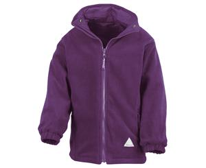 Result Childrens/Kids Reversible Storm Stuff Anti Pilling Fleece Waterproof Jacket (Purple) - BC883