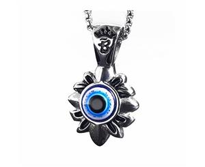 Retro Turkey Pendant Titanium Steel Blue EyeDemon Pendant Mens And Womens Necklace