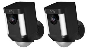 Ring Spotlight Cam Battery 2 Pack Security Camera - Black