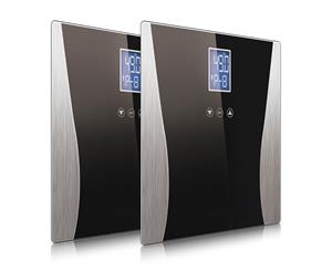 SOGA 2x Digital Body Fat Scale Bathroom Weight Gym Glass Water LCD Electronic Black
