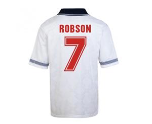 Score Draw England World Cup 1990 Home Shirt (Robson 7)