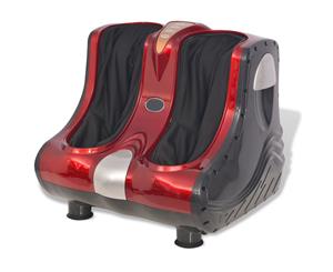 Shiatsu Foot and Calf Massager Red Ankle Leg Kneading Rolling Machine