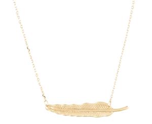 Short Story Long Feather Necklace - Gold