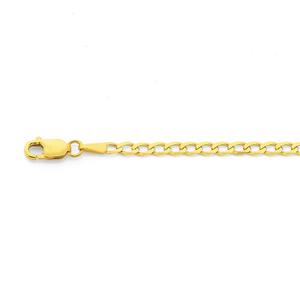 Solid 9ct Gold 19cm Open Curb Bracelet