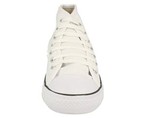 Spot On Womens/Ladies Canvas Baseball Boots (White) - KM564
