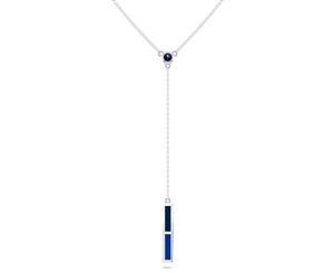 St. Louis Blues Sapphire Y-Shaped Necklace For Women In Sterling Silver Design by BIXLER - Sterling Silver