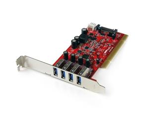 StarTech Quad Port PCI SuperSpeed USB 3 Controller Card with SATA Power