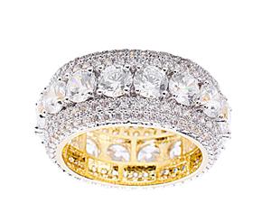 Sterling 925er Silber Micro Pave Ring - BRIM - Gold